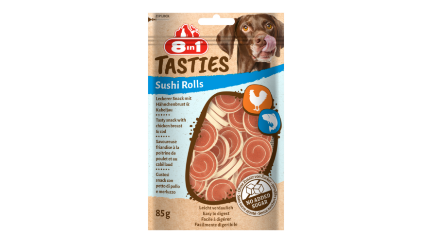 8IN1 Tasties Chicken & Cod Sushi Rolls 85g