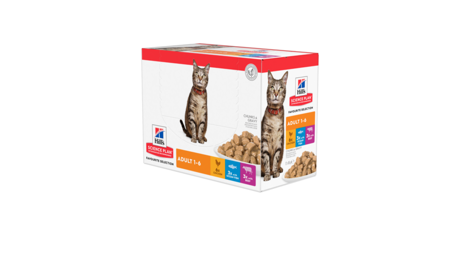 Hills Science Plan Cat Adult Chicken & Beef & Ocean Fish Pouch (12x85g) - MULTIPACK