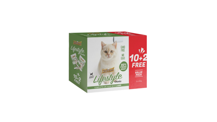 Princess Lifestyle Pouches Chunks Lamb 12x100g (10+2FREE)