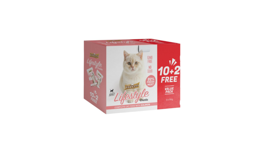 Princess Lifestyle Pouches Chunks Salmon 12x100g (10+2FREE)