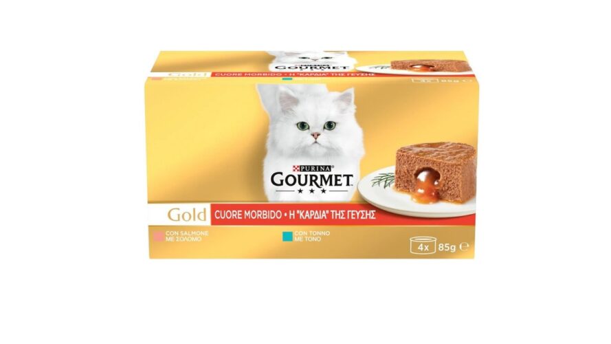 Purina Gourmet Gold Melting Hearts Salmon and Tuna Cans 4x 85g