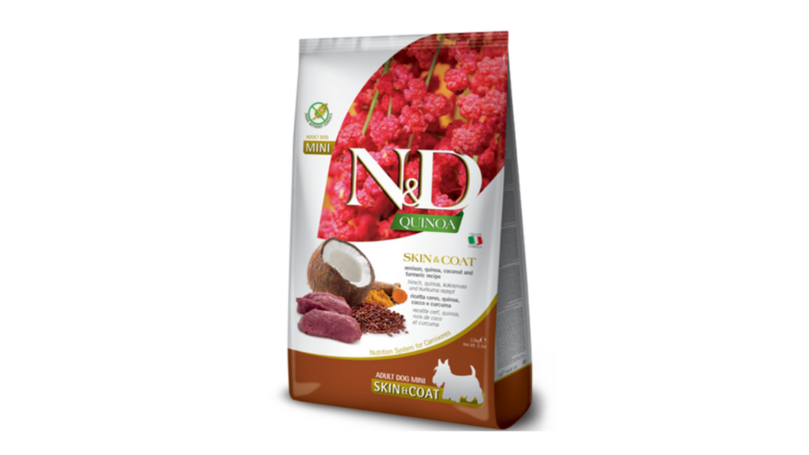 Farmina N&D Quinoa Skin & Coat Venison Quinoa Coconut & Turmeric Recipe, 2,5kg